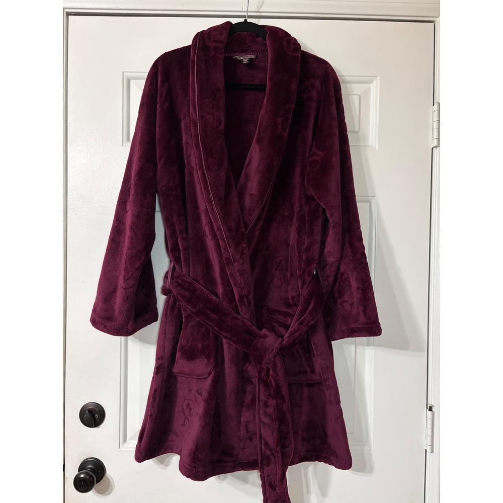 Victoria's Secret | Plush Logo Robe M/L || Burgundy|